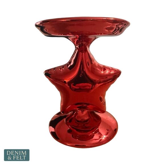 NEW Bath & Body Works Red Star Balloon Foil Single Wick Candle Holder Pedestal - Picture 5 of 8